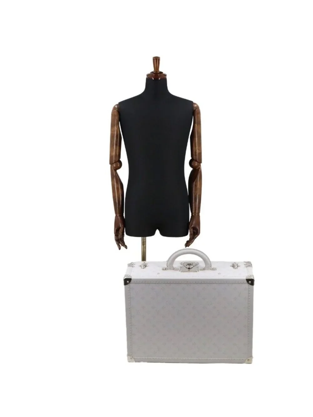 Louis Vuitton Taigarama Bisten 50 Trunk Case Bag White Silver